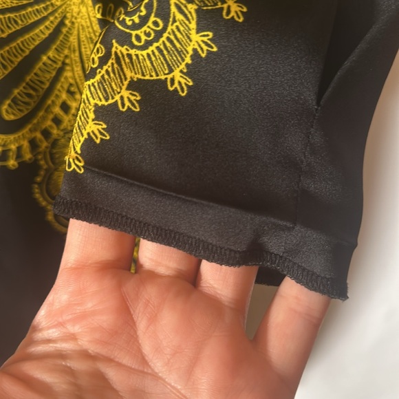 Vintage Juicy Couture Black & Gold Paisley Blouse - Picture 6 of 7